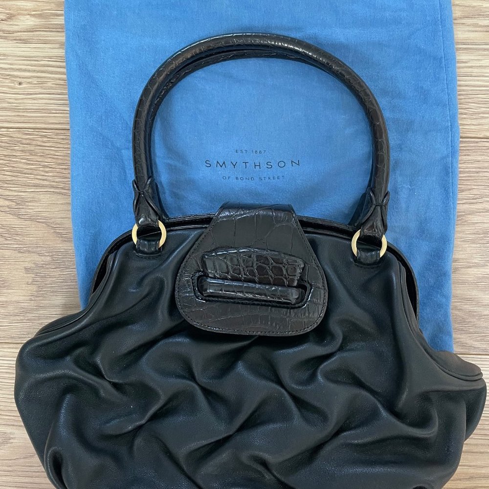 Smythson Black Small Nancy Handbag | Great condition
